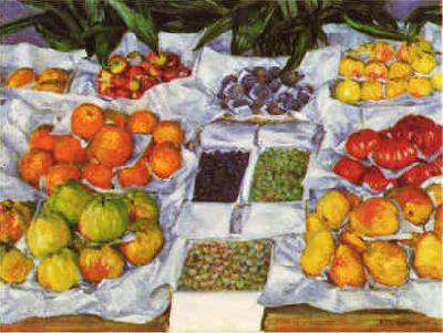 Fruit Displayed on a Stand, Gustave Caillebotte